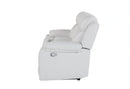 U6026 Blanche White Console Reclining Loveseat with LED and Speaker