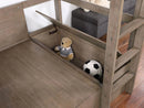 CALLISTUS Twin Workstation Loft Bed, White & Gray