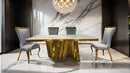 Basilicata 7 Pc Dining Set Gold & Silver