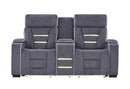 U1895 Grey P2 Console Reclining Loveseat with IS and LED