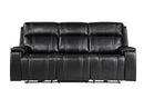 U8881 Black Leather Power Reclining Sofa with Immerse Sound