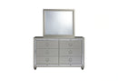 Riley Silver King Bed, Dresser, Mirror, 2 Nightstands and Chest