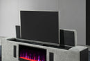 Isabella Grey Bed with LED, TV Lift, Speaker and Fireplace