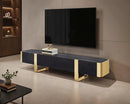 Leknes TV Stand Black w/ Gold Frame