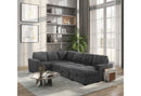 U2660 Grey Sectional W/Pull Out Sofa Bed