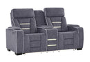 U1895 Grey P2 Console Reclining Loveseat with IS and LED