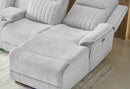 U8879 Grey 1 Power Pushback Sectional with LED and Global Ss Spkr