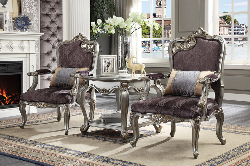 Picardy Velvet & Antique Platinum Chair & 1 Pillow image