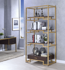 Yumia Gold & Clear Glass Bookshelf