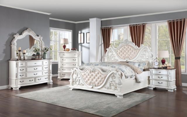 ESPARANZA Queen Bed, Pearl White