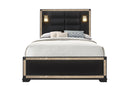 Blake Black Bed with Lamps