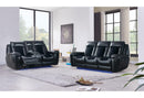 U0700 BLANCHE BLACK/VELVET POWER RECLINING SOFA / POWER CONSOLE RECLINING LOVESEAT/ POWER RECLINER WITH LED