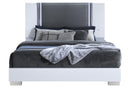 Ylime Smooth White Bed with LED Fully Slatted