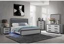 AMELIA GREY BLACK QUEEN BED GROUP W/LED