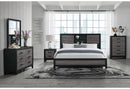 LISBON GREY/BLACK BOOKCASE FULL BED GROUP
