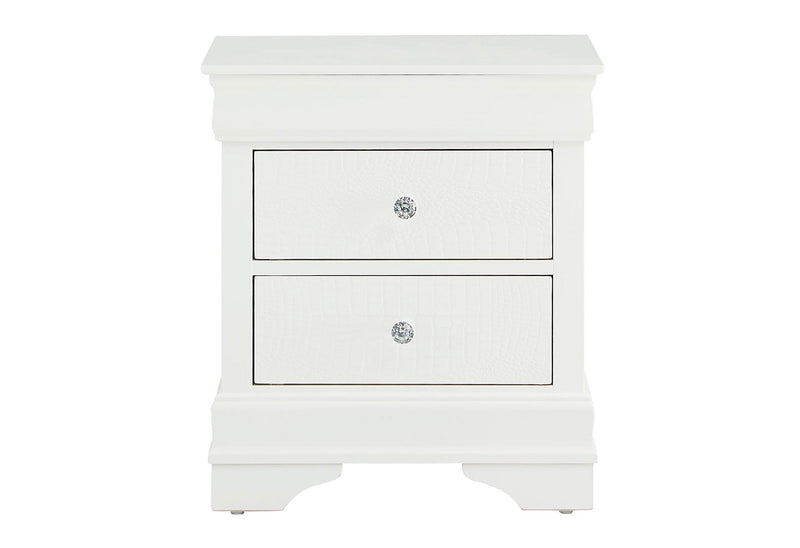 POMPEI METALLIC WHITE NIGHTSTAND image