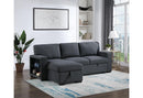 U0202 DARK GREY REVERSIBLE PULL OUT SOFA BED