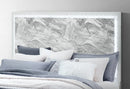 Naomi Silver Marble Bed with LED
