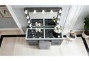 Lexi Grey Vanity Set with Stool