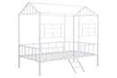 Rhonda Twin Loft Bed White, Silver, & Black
