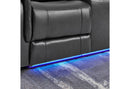 U8879 Blanche Charcoal Pwr Con Rec Ls W/LED, Global Ss & Subwoofer