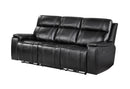 U8880 Black Leather Power Reclining Sofa