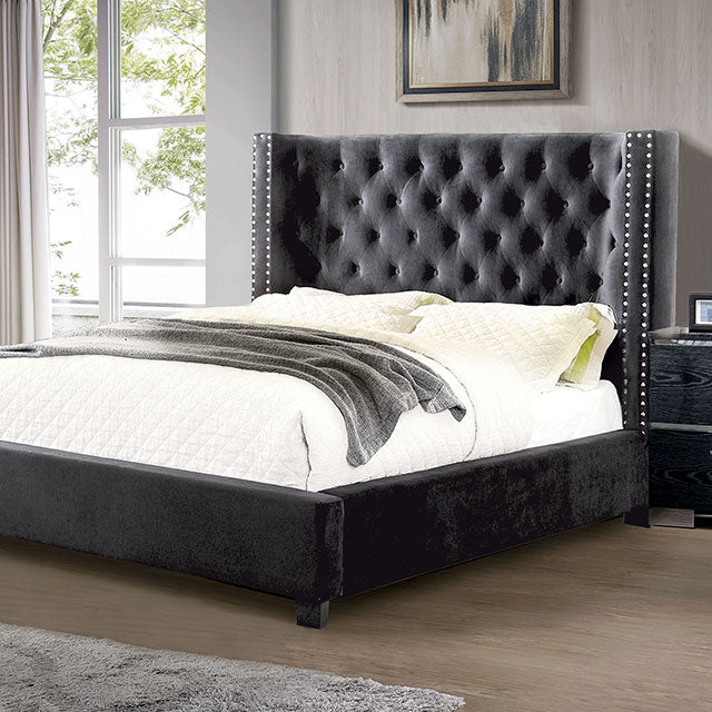 Cayla E.King Bed Gray