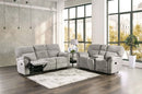 JOSIAS Glider Recliner, Light Gray Fabric