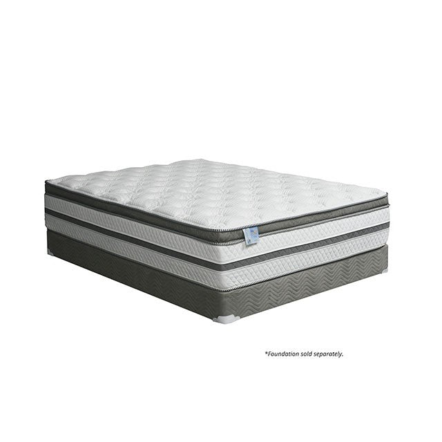 SIDDALEE White/Gray 16" Euro Pillow Top Mattress, Full