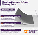 Nasturtium 12" Twin Bamboo Charcoal Infused Memory Foam