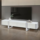 Larvik TV Stand White w/ Silver Frame