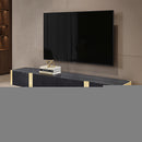 Leknes TV Stand Black w/ Gold Frame