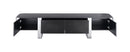 Leknes TV Stand Black w/ Silver Frame