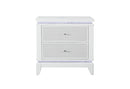 Alina White Nightstand with Cooler, LED, Speaker and USB