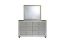 RILEY SILVER QUEEN BED, DRESSER, MIRROR, NIGHTSTAND