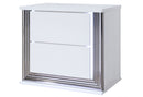 Ylime Smooth White Nightstand with LED