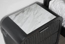 BECKETT WHITE/BLACK KING BED GROUP WITH COOLER & SPEAKER