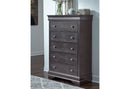 POMPEI METALLIC GREY QUEEN BED W/LED, DRESSER, MIRROR AND NIGHTSTAND