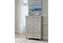 RILEY SILVER QUEEN BED, DRESSER, MIRROR, NIGHTSTAND