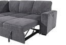 U2660 GREY SECTIONAL W/O CHAISE AND W/ PULLOUT SOFA BED
