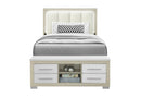 EMMA NATURAL/WHITE FULL BED WITH LED AND USB