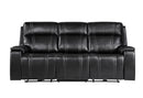 U8881 Black Leather Power Reclining Sofa with Immerse Sound