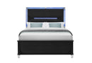 Lando Black Bed with Continuous LED