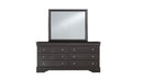 POMPEI METALLIC GREY KING BED WITH LED, DRESSER, MIRROR AND NIGHTSTAND