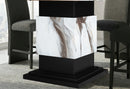 D12 BAR TABLE AND 4 BAR STOOLS
