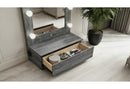 Lexi Grey Tall Mirror with Drawer and Speakers