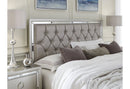 RILEY SILVER QUEEN BED, DRESSER, MIRROR, NIGHTSTAND