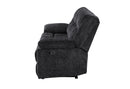 U6000 BLACK RECLINING SOFA