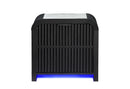 Beckett White/Black Nightstand with LED, Cooler and Speaker
