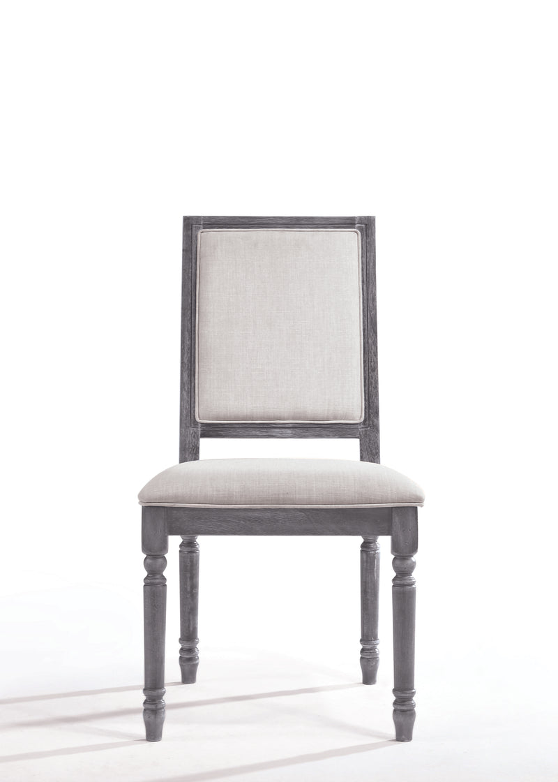 Leventis Cream Linen & Weathered Gray Side Chair image